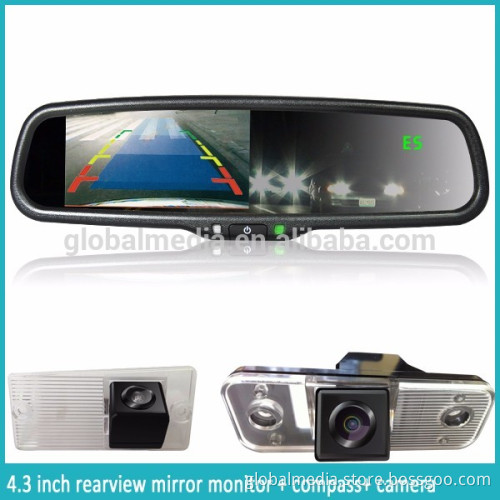 4.3inch high brightness monitor with backup camera display car rearview mirror